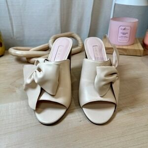 AVEC LES FILLES Beige Ivory Mules, Size 6M